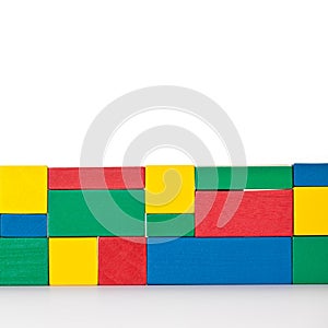 Fine wall of colored building blocks