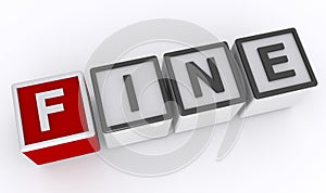 fine word block on white