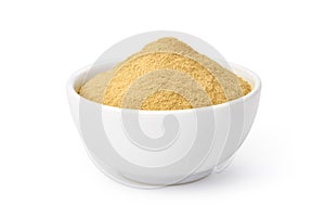 Finely dry Ginger powder in white bowl