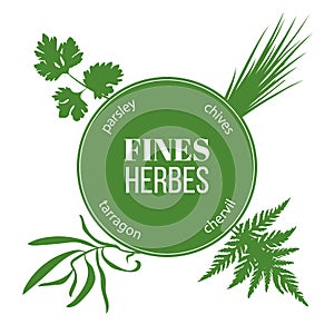 Fines herbes flat silhouettes