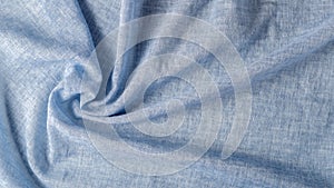 The finest cotton fabric in blue closeup