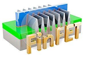 FinFET transistor structure, 3D rendering