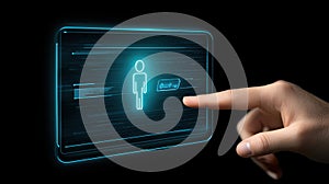 Finger activating digital interface element, humancomputer interaction in modern technology