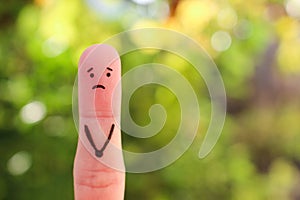 Finger art of lonely man.