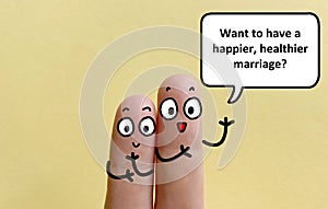 Finger art about marriage and relationship