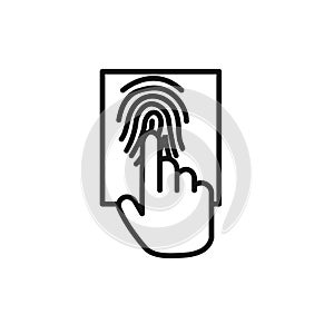 Finger authentication icon vector set collection for web