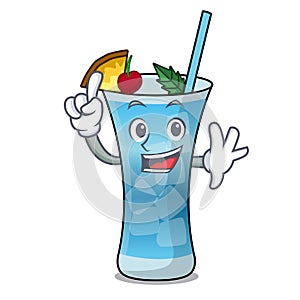 Finger blue hawaii mascot cartoon