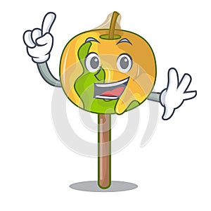 Finger candy apple mascot cartoon