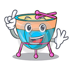 Finger cartoon timpani isolated on the mascot