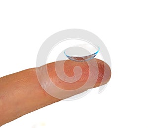 Finger with a contact lens