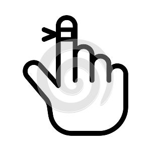 Finger cut vector  thin line  icon