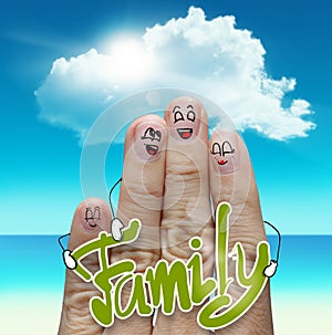 Finger family travels at the beach and family word