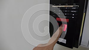 Finger on fingerprint scanner device for access control