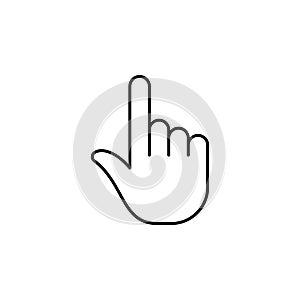 Finger, gesture, hand, one outline icon. Element of simple icon for websites, web design, mobile app, info graphics. Signs and sym