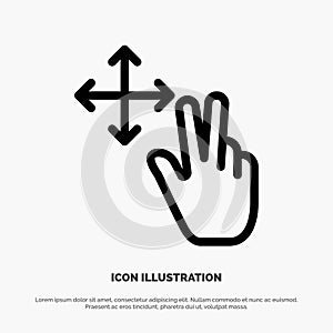 Finger, Gesture, Hold Line Icon Vector