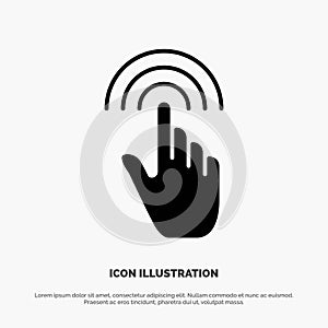 Finger, Gestures, Hand, Interface, Tap solid Glyph Icon vector