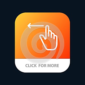 Finger, Gestures, Hand, Left Mobile App Button. Android and IOS Line Version