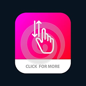 Finger, Gestures, Hand, Up, Down Mobile App Button. Android and IOS Line Version