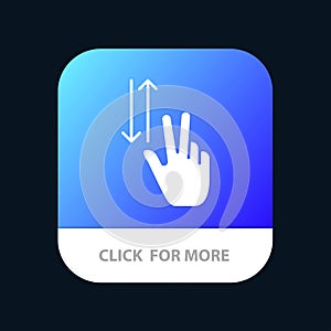 Finger, Gestures, Two, Up, Down Mobile App Button. Android and IOS Glyph Version
