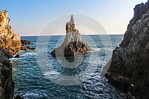 Finger of God mountain on the beach