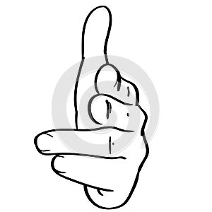 Finger gun sign vector illustration by crafteroks