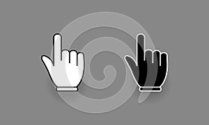 Finger hand cursor icon vector in flat style. Mouse pointer sign symbol