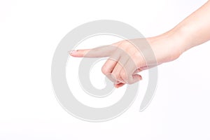 Finger hand symbols isolated the concept touch screen digital idea on white background