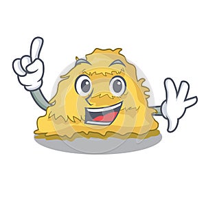 Finger hay bale mascot cartoon