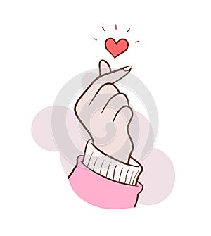 Finger Heart aesthetic vector illustration