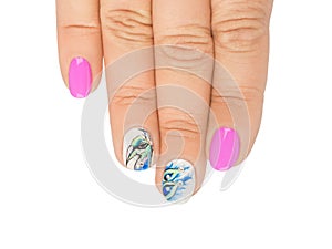 Finger nail with pattern