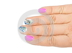 Finger nail with pattern