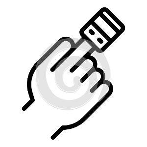 Finger oximeter icon outline vector. Home equipment