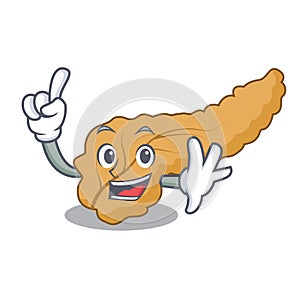 Finger pancreas mascot cartoon style
