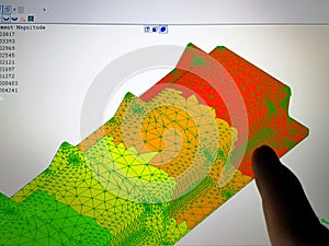 Computer Screen with Finite Element Analysis Result