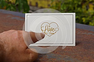 Finger Pointing at I Love You Printed Card