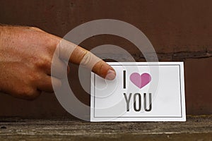 Finger Pointing at I Love You Printed Card