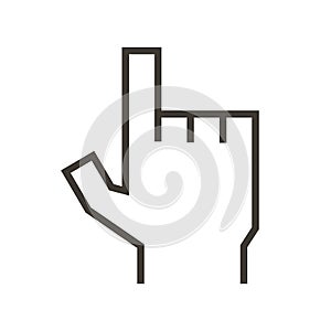 Finger pointing icon. Vector illustration design representing either mouse click or volunteering and available subjects