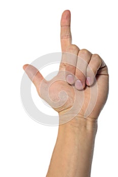 Finger pointing somewhere up