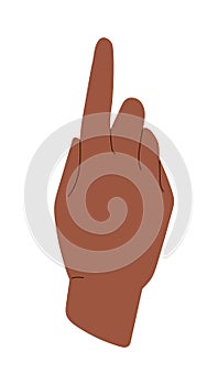 Finger pointing up. Index hand gesture showing pointer, tap or click button, press, touch, swipe