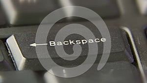 Finger Press Push Backspace Button