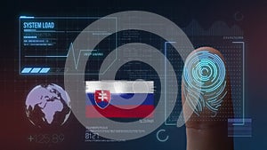 Finger Print Biometric Scanning Identification System. Slovakia Nationality