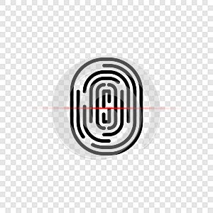 Finger print. Electronic Fingerprint with scanning. Finger print vector icon. Vector illustration