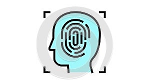 finger print and face id color icon animation