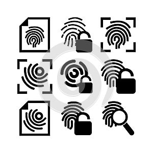 Finger print  icon or logo isolated sign symbol vector illustration