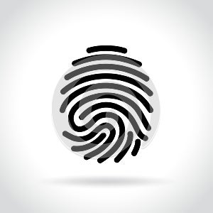 Finger print icon on white background