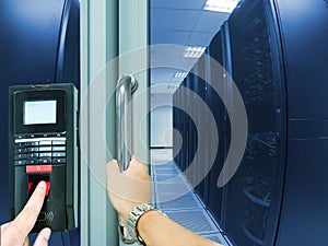 Finger print scan for enter security system