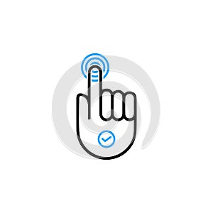 finger print scanning Authentication colorful Icon