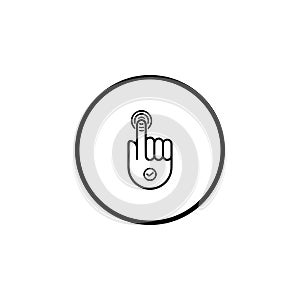 finger print scanning Authentication Icon in circle