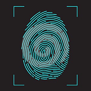 Finger-print Scanning Identification System. photo