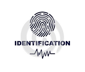Finger print vector simple logo or icon, incognito man concept, unidentified person, people search.